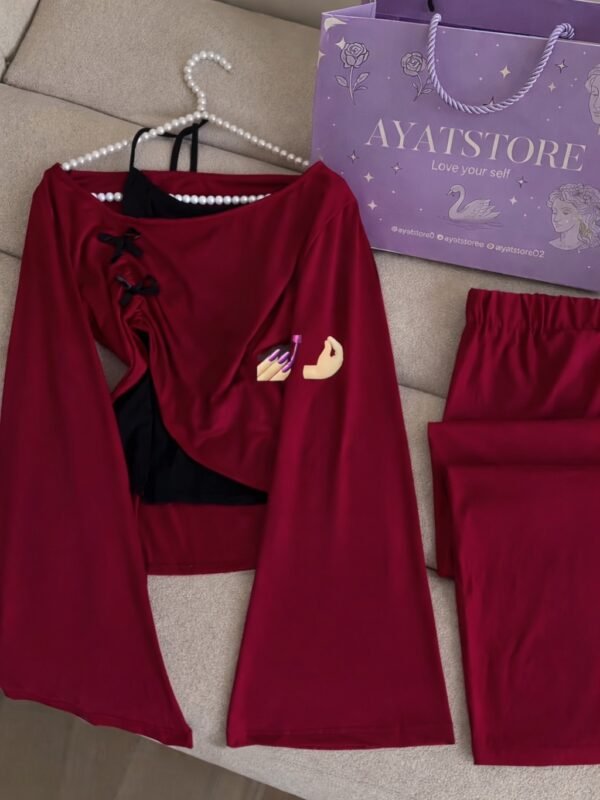 تراك 3  قطع احمر